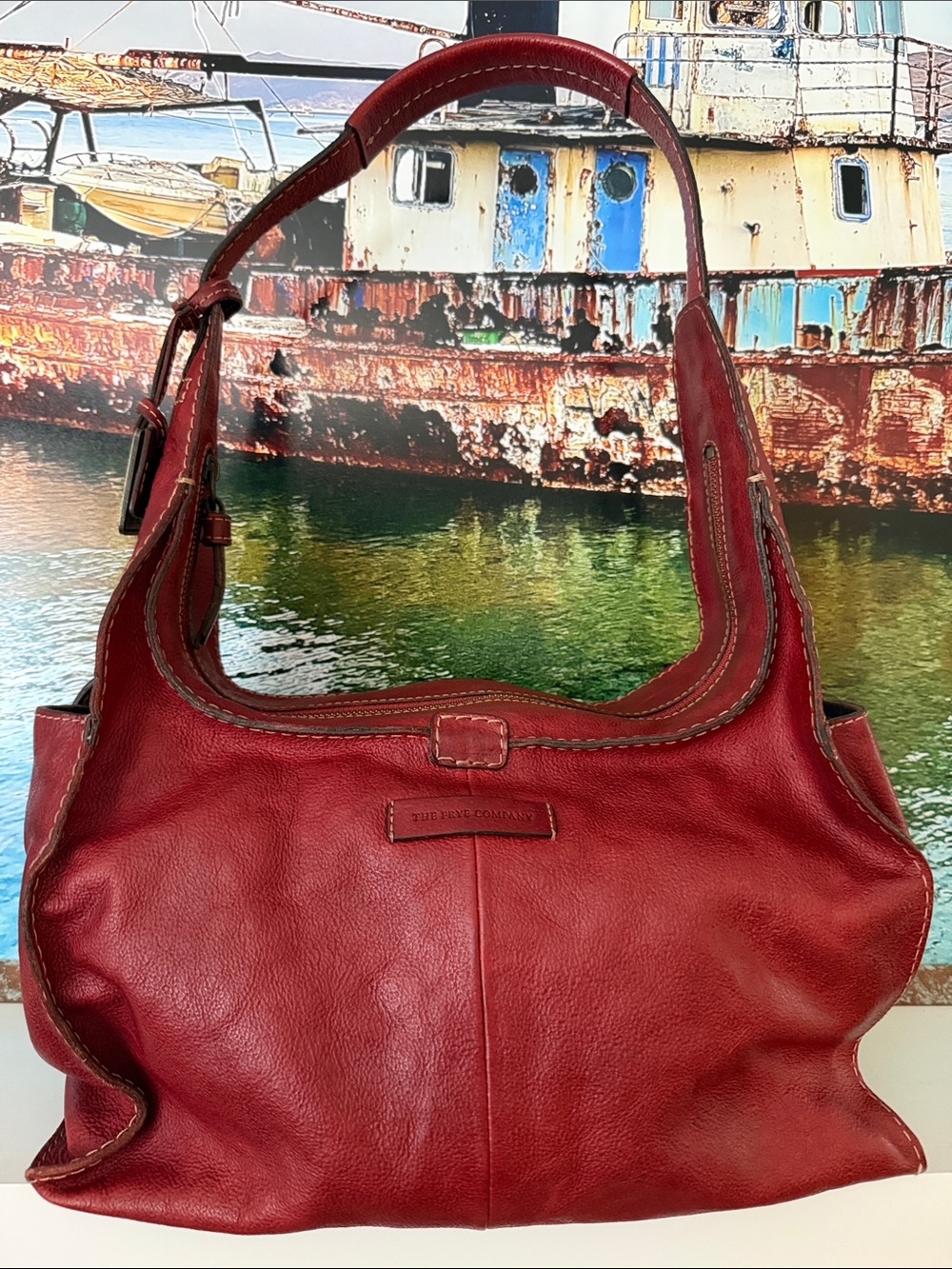 Frye Oxblood Red Leather artisan hobo Shoulder Bag EUC